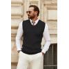 COOFANDY Men’s Sweater Vest V Neck Sleeveless Sweater Slim Fit Casual Knitted Pullover Sweater(Black)