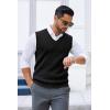 COOFANDY Men’s Sweater Vest V Neck Sleeveless Sweater Slim Fit Casual Knitted Pullover Sweater(Black)