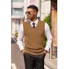 COOFANDY Men’s Sweater Vest V Neck Sleeveless Sweater Slim Fit Casual Knitted Pullover Sweater(Brown)