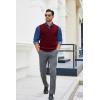 COOFANDY Men’s Sweater Vest V Neck Sleeveless Sweater Slim Fit Casual Knitted Pullover Sweater(Deep Red)