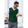 COOFANDY Men’s Sweater Vest V Neck Sleeveless Sweater Slim Fit Casual Knitted Pullover Sweater(Green)