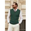 COOFANDY Men’s Sweater Vest V Neck Sleeveless Sweater Slim Fit Casual Knitted Pullover Sweater(Green)