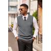 COOFANDY Men’s Sweater Vest V Neck Sleeveless Sweater Slim Fit Casual Knitted Pullover Sweater(Grey)