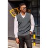 COOFANDY Men’s Sweater Vest V Neck Sleeveless Sweater Slim Fit Casual Knitted Pullover Sweater(Grey)