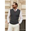 COOFANDY Men’s Sweater Vest V Neck Sleeveless Sweater Slim Fit Casual Knitted Pullover Sweater(Grey and Black Stripe)