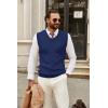 COOFANDY Men’s Sweater Vest V Neck Sleeveless Sweater Slim Fit Casual Knitted Pullover Sweater(Navy Blue)