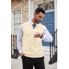 COOFANDY Men’s Sweater Vest V Neck Slim Fit Cable Knitted Sleeveless Pullover Sweater(Beige)