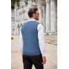 COOFANDY Men’s Sweater Vest V Neck Slim Fit Cable Knitted Sleeveless Pullover Sweater(Blue)