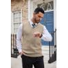 COOFANDY Men’s Sweater Vest V Neck Slim Fit Cable Knitted Sleeveless Pullover Sweater(Brown)