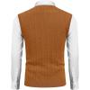 COOFANDY Men’s Sweater Vest V Neck Slim Fit Cable Knitted Sleeveless Pullover Sweater(Caramel)