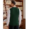COOFANDY Men’s Sweater Vest V Neck Slim Fit Cable Knitted Sleeveless Pullover Sweater(Dark Green)