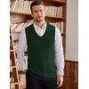 COOFANDY Men’s Sweater Vest V Neck Slim Fit Cable Knitted Sleeveless Pullover Sweater(Dark Green)