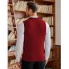 COOFANDY Men’s Sweater Vest V Neck Slim Fit Cable Knitted Sleeveless Pullover Sweater(Dark Red)