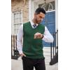 COOFANDY Men’s Sweater Vest V Neck Slim Fit Cable Knitted Sleeveless Pullover Sweater(Green)