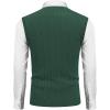 COOFANDY Men’s Sweater Vest V Neck Slim Fit Cable Knitted Sleeveless Pullover Sweater(Green)