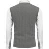COOFANDY Men’s Sweater Vest V Neck Slim Fit Cable Knitted Sleeveless Pullover Sweater(Grey)