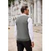 COOFANDY Men’s Sweater Vest V Neck Slim Fit Cable Knitted Sleeveless Pullover Sweater(Grey)