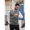 COOFANDY Men’s Sweater Vest V Neck Slim Fit Cable Knitted Sleeveless Pullover Sweater(Grey)
