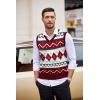 COOFANDY Men’s Sweater Vest V Neck Slim Fit Cable Knitted Sleeveless Pullover Sweater(Gz981 Red and White Plaid)