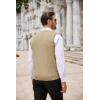 COOFANDY Men’s Sweater Vest V Neck Slim Fit Cable Knitted Sleeveless Pullover Sweater(Khaki)