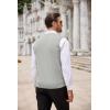 COOFANDY Men’s Sweater Vest V Neck Slim Fit Cable Knitted Sleeveless Pullover Sweater(Light Grey)