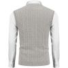 COOFANDY Men’s Sweater Vest V Neck Slim Fit Cable Knitted Sleeveless Pullover Sweater(Light Grey)