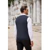COOFANDY Men’s Sweater Vest V Neck Slim Fit Cable Knitted Sleeveless Pullover Sweater(Navy Blue)