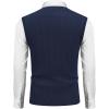 COOFANDY Men’s Sweater Vest V Neck Slim Fit Cable Knitted Sleeveless Pullover Sweater(Navy Blue)