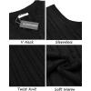 COOFANDY Men’s Sweater Vest V Neck Slim Fit Cable Knitted Sleeveless Pullover Sweater(Solid Black)