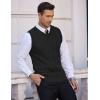 COOFANDY Men’s Sweater Vest V Neck Slim Fit Cable Knitted Sleeveless Pullover Sweater(Solid Black)