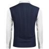 COOFANDY Men’s Sweater Vest V Neck Slim Fit Cable Knitted Sleeveless Pullover Sweater(Solid Navy Blue)