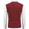 COOFANDY Men’s Sweater Vest V Neck Slim Fit Cable Knitted Sleeveless Pullover Sweater(Wine Red)