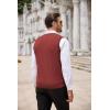 COOFANDY Men’s Sweater Vest V Neck Slim Fit Cable Knitted Sleeveless Pullover Sweater(Wine Red)
