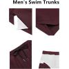 COOFANDY Men’s Swim Trunks Quick Dry Board Shorts Swimsuit Swimwear Bathing Suit(Dark Red)