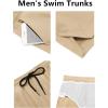 COOFANDY Men’s Swim Trunks Quick Dry Board Shorts Swimsuit Swimwear Bathing Suit(K Light Brown Khaki)