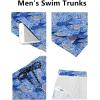 COOFANDY Men’s Swim Trunks Quick Dry Board Shorts Swimsuit Swimwear Bathing Suit(P Blue Cashews)