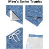 COOFANDY Men’s Swim Trunks Quick Dry Board Shorts Swimsuit Swimwear Bathing Suit(P Blue Leaf)