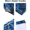 COOFANDY Men’s Swim Trunks Quick Dry Board Shorts Swimsuit Swimwear Bathing Suit(P Blue Leaves)