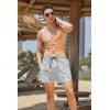 COOFANDY Men’s Swim Trunks Quick Dry Board Shorts Swimsuit Swimwear Bathing Suit(P Grey Blue Plam Leaf)