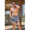 COOFANDY Men’s Swim Trunks Quick Dry Board Shorts Swimsuit Swimwear Bathing Suit(P Navy Blue Floral)