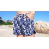COOFANDY Men’s Swim Trunks Quick Dry Board Shorts Swimsuit Swimwear Bathing Suit(P Navy Blue Palm Leaf)