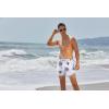 COOFANDY Men’s Swim Trunks Quick Dry Board Shorts Swimsuit Swimwear Bathing Suit(P White and Leaves)