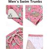 COOFANDY Men’s Swim Trunks Quick Dry Board Shorts Swimsuit Swimwear Bathing Suit(Palm Red)