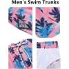COOFANDY Men’s Swim Trunks Quick Dry Board Shorts Swimsuit Swimwear Bathing Suit(Palm Tree Pink)