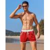 COOFANDY Men’s Swim Trunks Quick Dry Board Shorts Swimsuit Swimwear Bathing Suit(W Red)