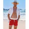 COOFANDY Men’s Swim Trunks Quick Dry Board Shorts Swimsuit Swimwear Bathing Suit(W Red)
