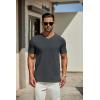 COOFANDY Men’s T Shirts Short Sleeve Classic V Neck T-Shirt Casual Summer Basic Tee Shirt(Dark Grey)