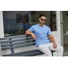 COOFANDY Men’s T Shirts Short Sleeve Classic V Neck T-Shirt Casual Summer Basic Tee Shirt(Light Blue)