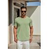 COOFANDY Men’s T Shirts Short Sleeve Classic V Neck T-Shirt Casual Summer Basic Tee Shirt(Light Green)