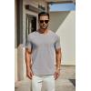 COOFANDY Men’s T Shirts Short Sleeve Classic V Neck T-Shirt Casual Summer Basic Tee Shirt(Light Grey)